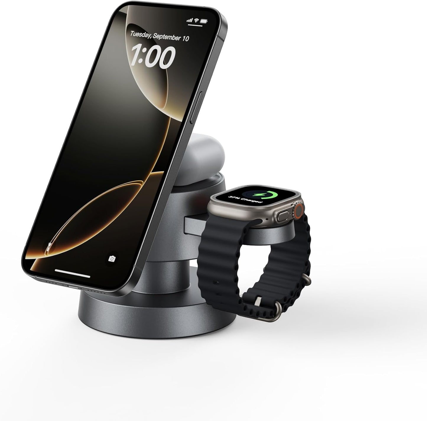 Nooit meer losse kabels: 4-in-1 MagSafe Snellader met Nachtlampje voor iPhone, Apple Watch & AirPods
