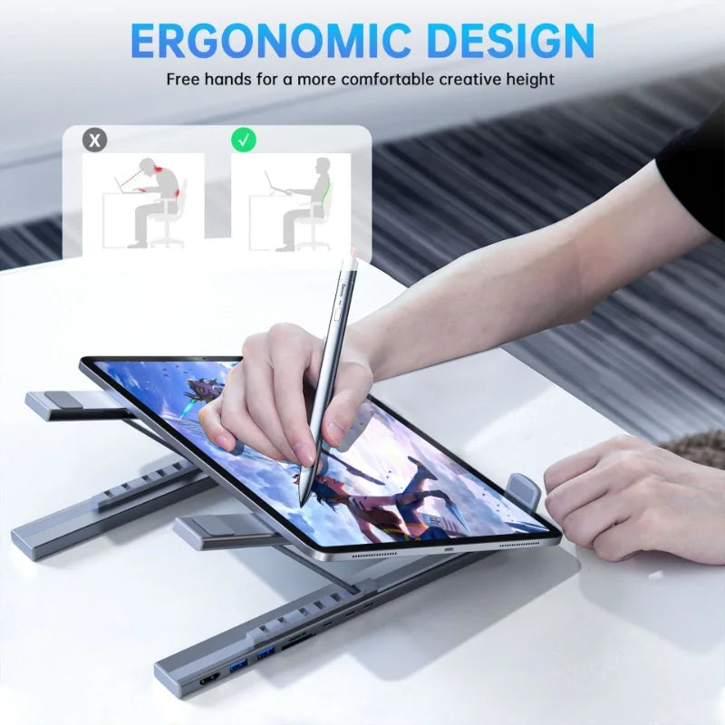 ErgoDock - Ergonomische dock & hub in 1