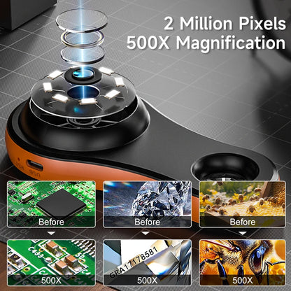 PixelZoom Compacte Video Microscoop - superlicht en compact, ideaal voor onderweg