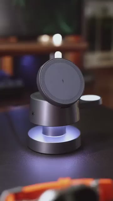 Nooit meer losse kabels: 4-in-1 MagSafe Snellader met Nachtlampje voor iPhone, Apple Watch & AirPods